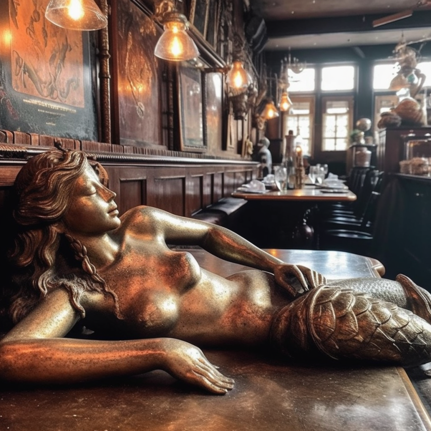 Herbert_a_photo_of_kopenhagens_mermaid_lying_on_the_table_in_a__630a23ec-4535-45f3-9519-e30b6c63a2ee